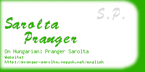 sarolta pranger business card